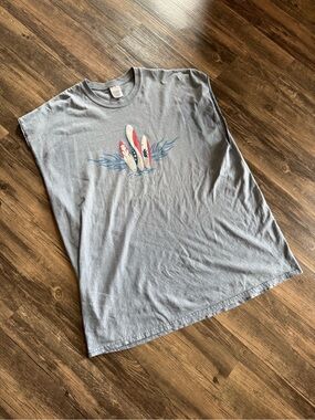 California Surfboard Summer Y2K Faded Blue Sleeveless Shirt 2XL